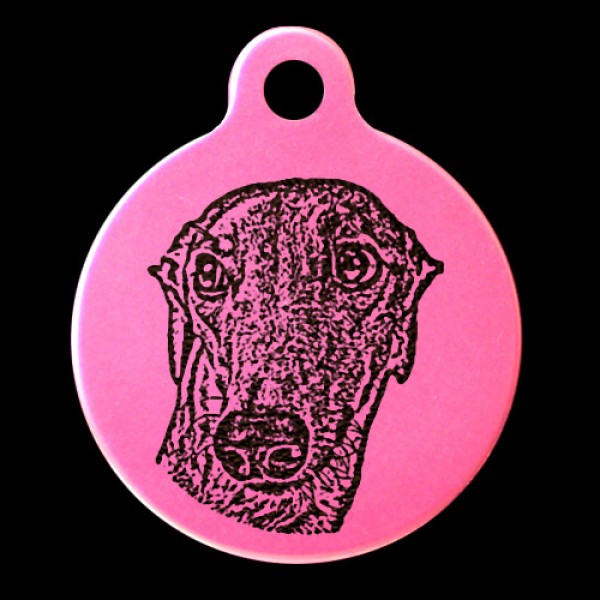 Greyhound Engraved 31mm Large Round Pet Dog ID Tag